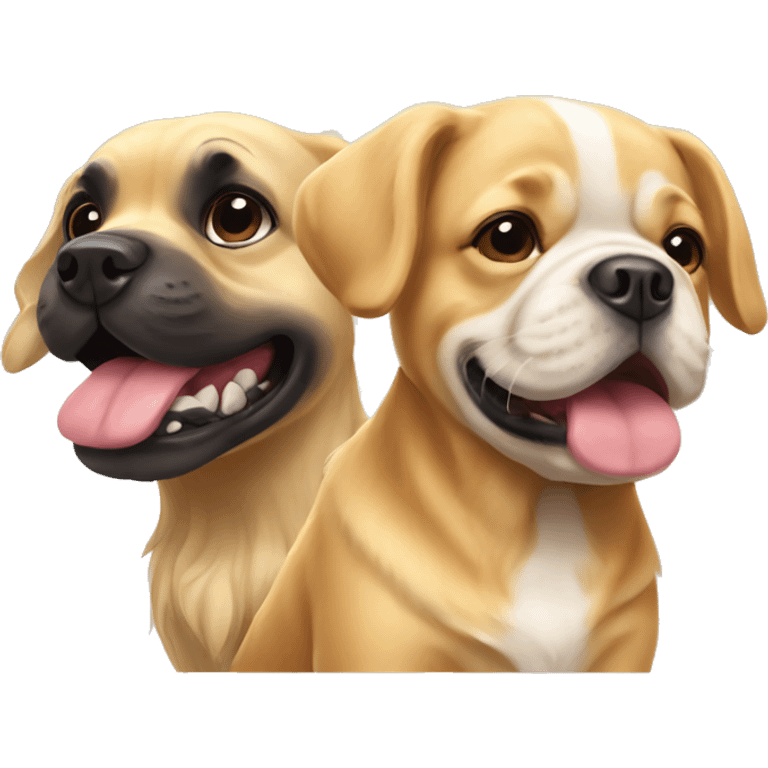 golden retriever and french bulldog  emoji