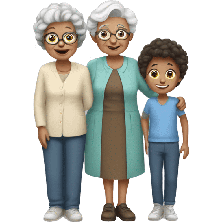 Grandma with a boy and girl emoji