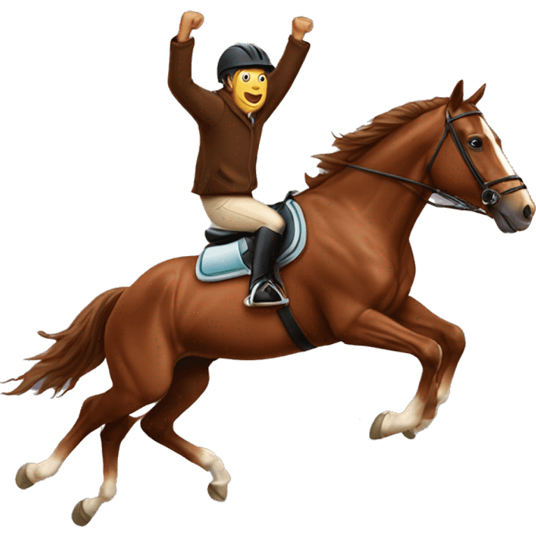 Brown horse jumping emoji