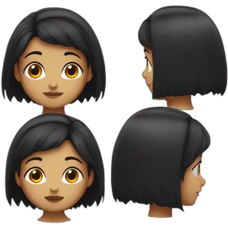 Shy girl  black hair emoji