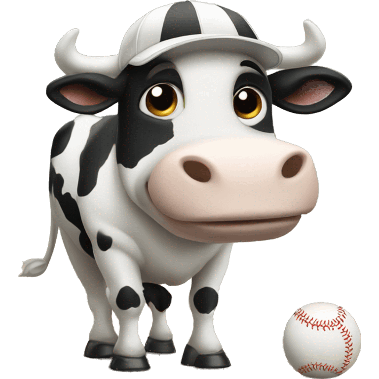 Cow playing baseball emoji