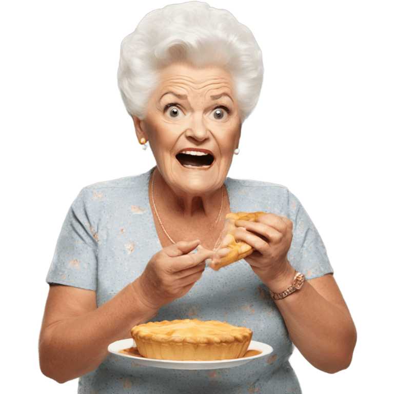 Pat butcher eating a pie emoji