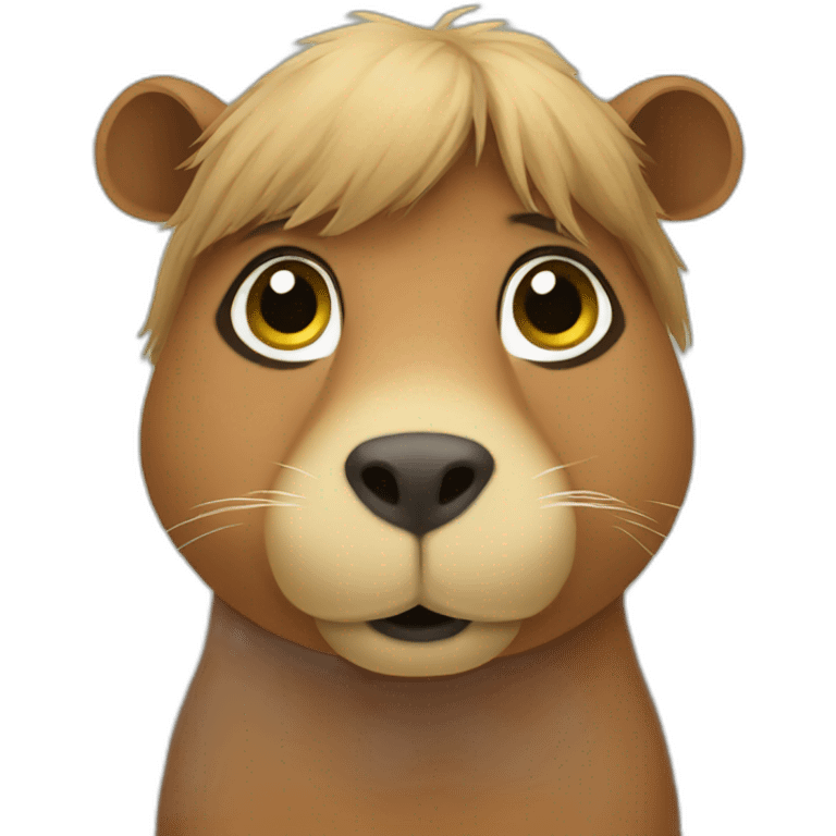 Capybara girl confused emoji