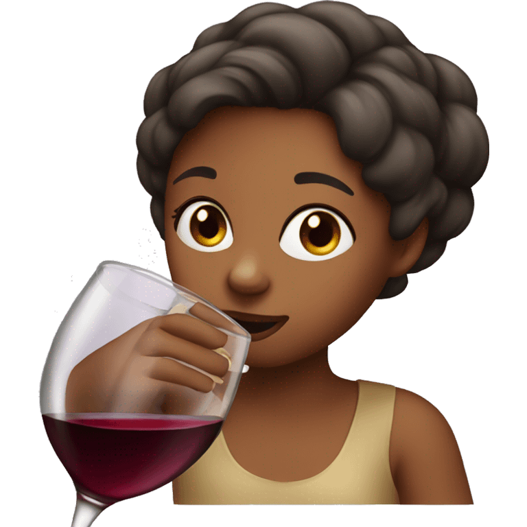 Girl drinking wine emoji