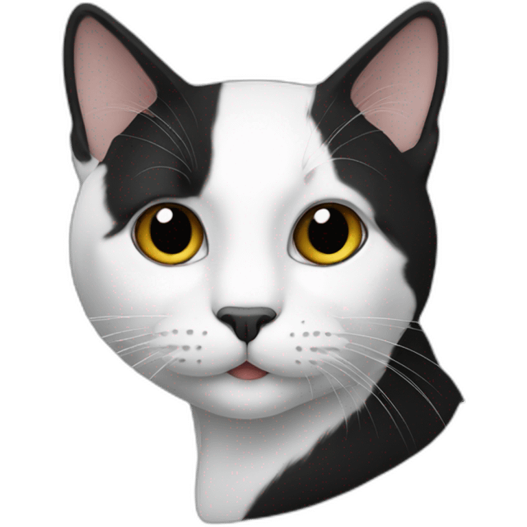 Cat, white and black emoji