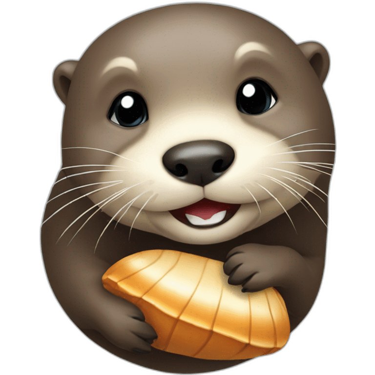 otter with a shell emoji