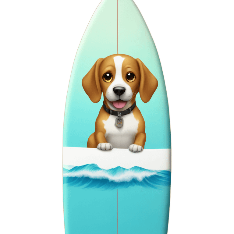 Dog on a surfboard emoji