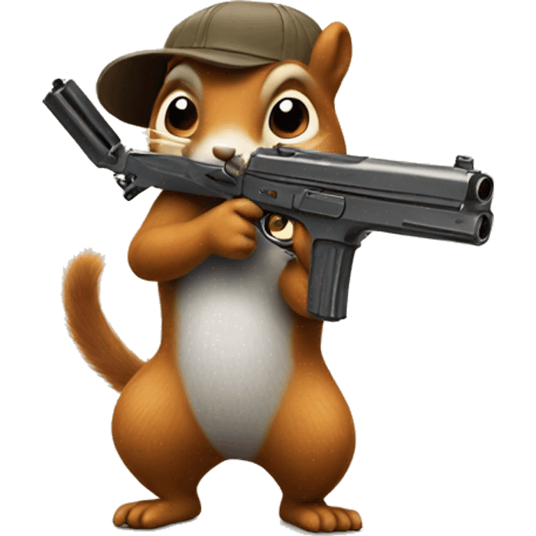 Squirell with a gun emoji