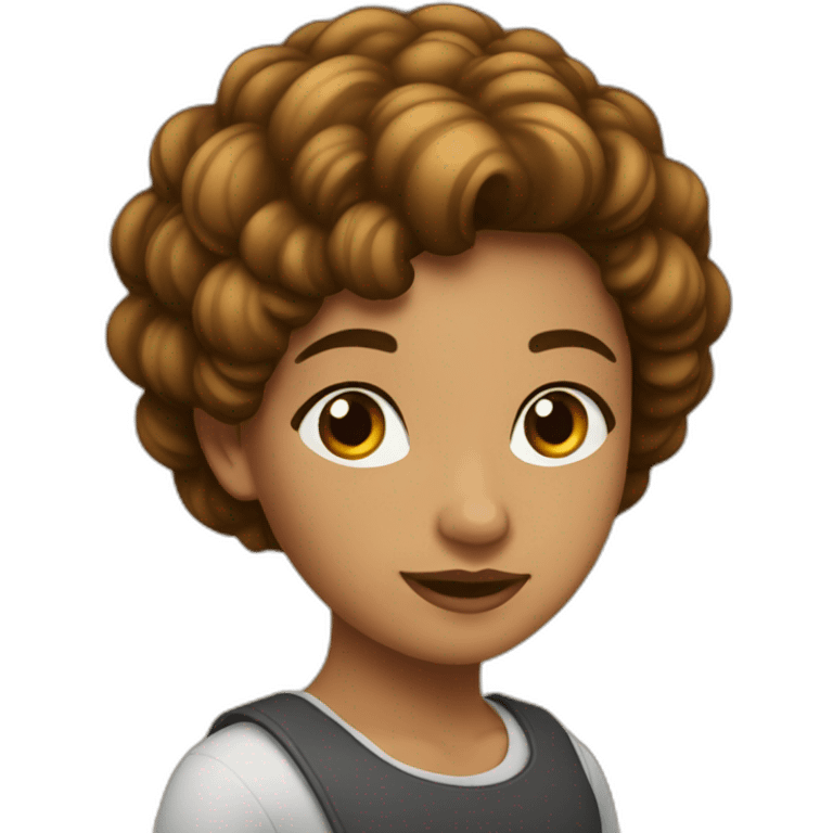 Pelo de chica largo y castaño  emoji