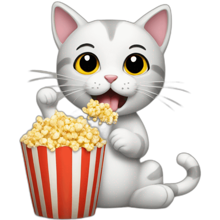 Cat eating popcorn emoji