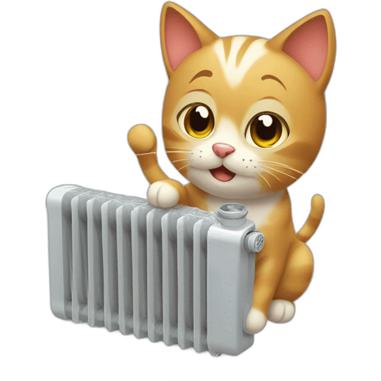 A cat fixing radiator emoji