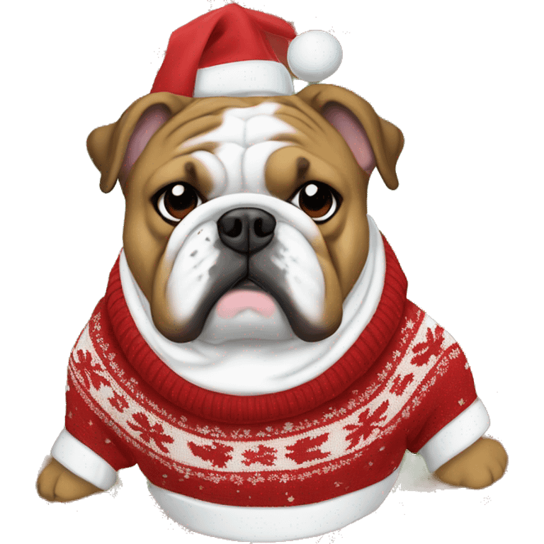 Bulldog in a Christmas sweater  emoji