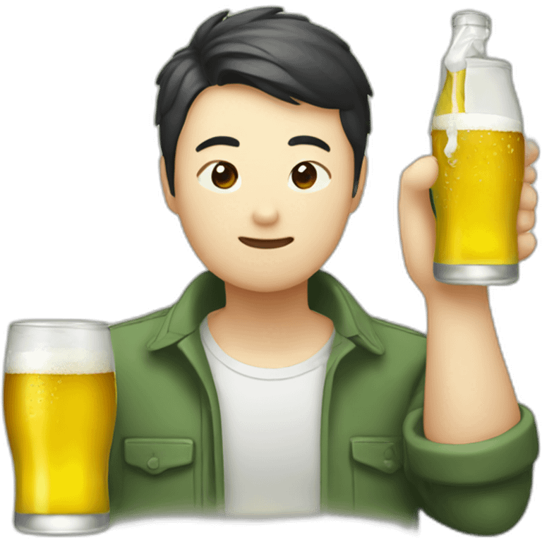 soju drinking beer emoji