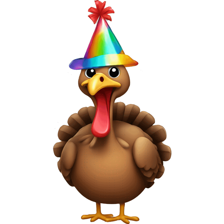 Turkey with a party hat emoji