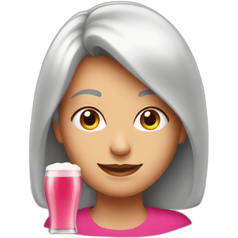 mum with pink beer emoji