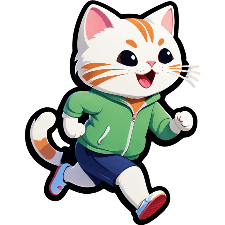 Cat jogging emoji