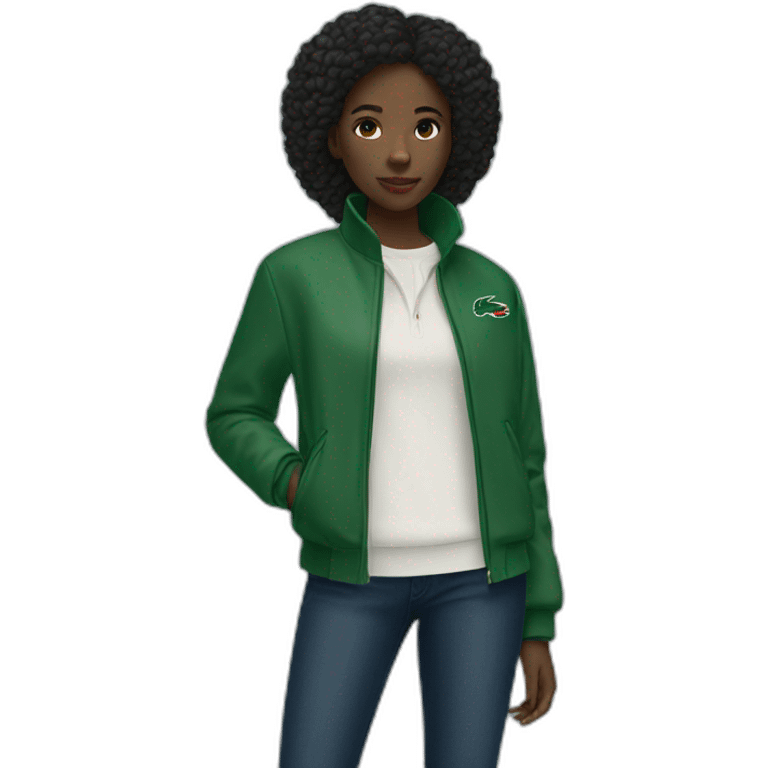 black girl with lacoste jacket emoji