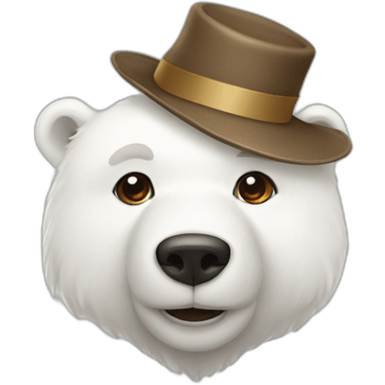 White bear in hat emoji