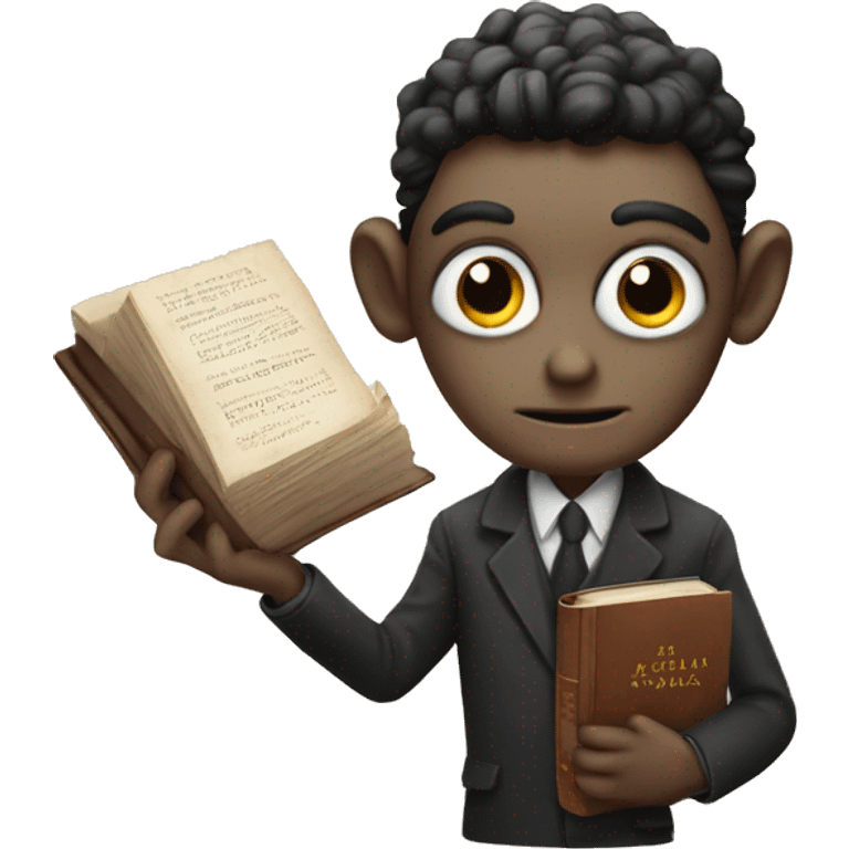 Kafka holds a book in his hands emoji