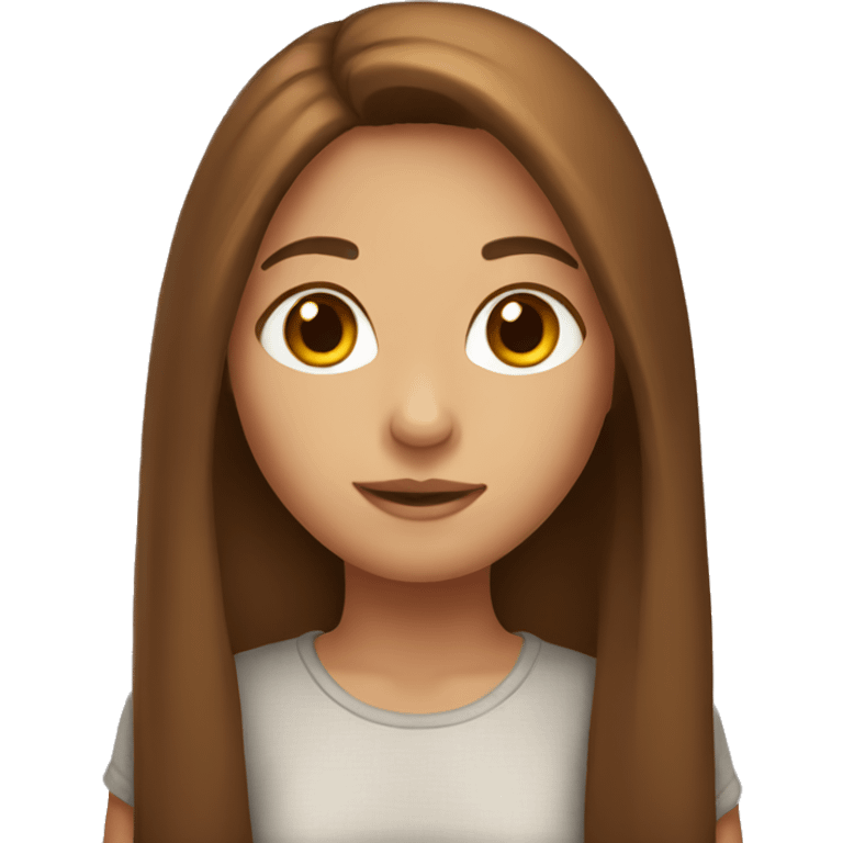 Girl with brown long hair emoji