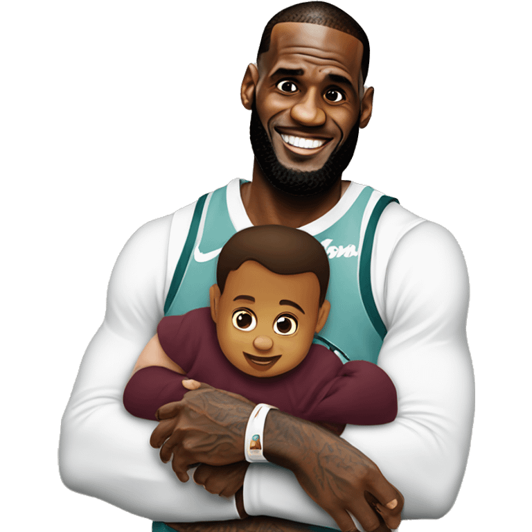 lebron james with baby’s emoji