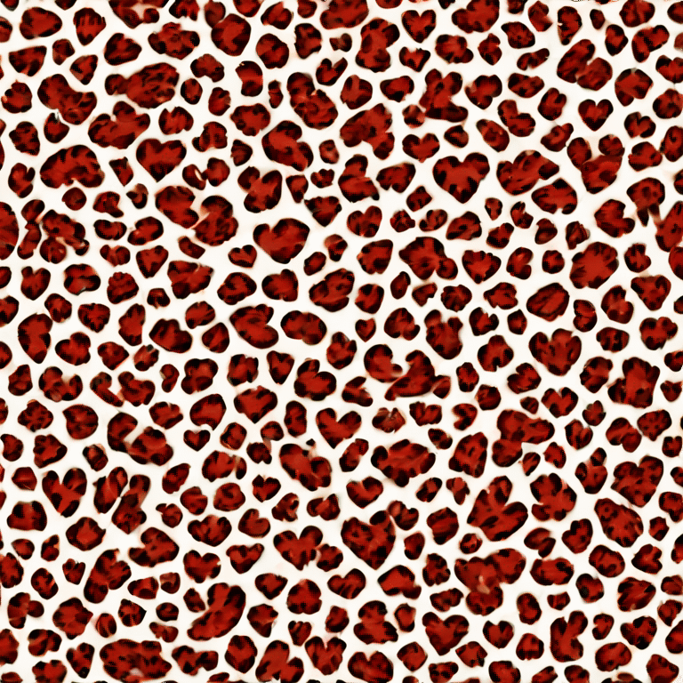 Leopard print heart red emoji