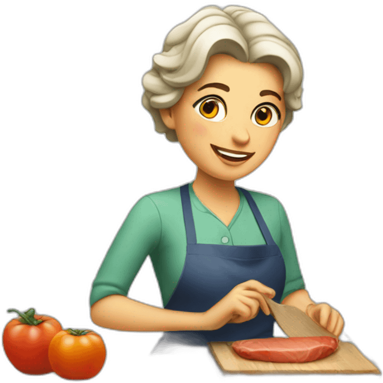 a lady making dinner emoji