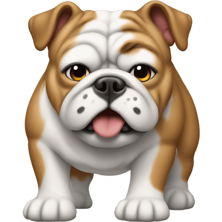 Bulldog with fur jacket on emoji