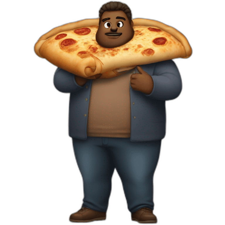 Thick man with a calzone emoji