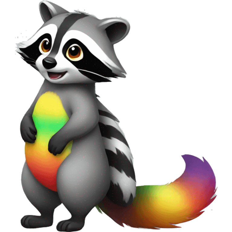 Rainbow Raccoon Full Body emoji