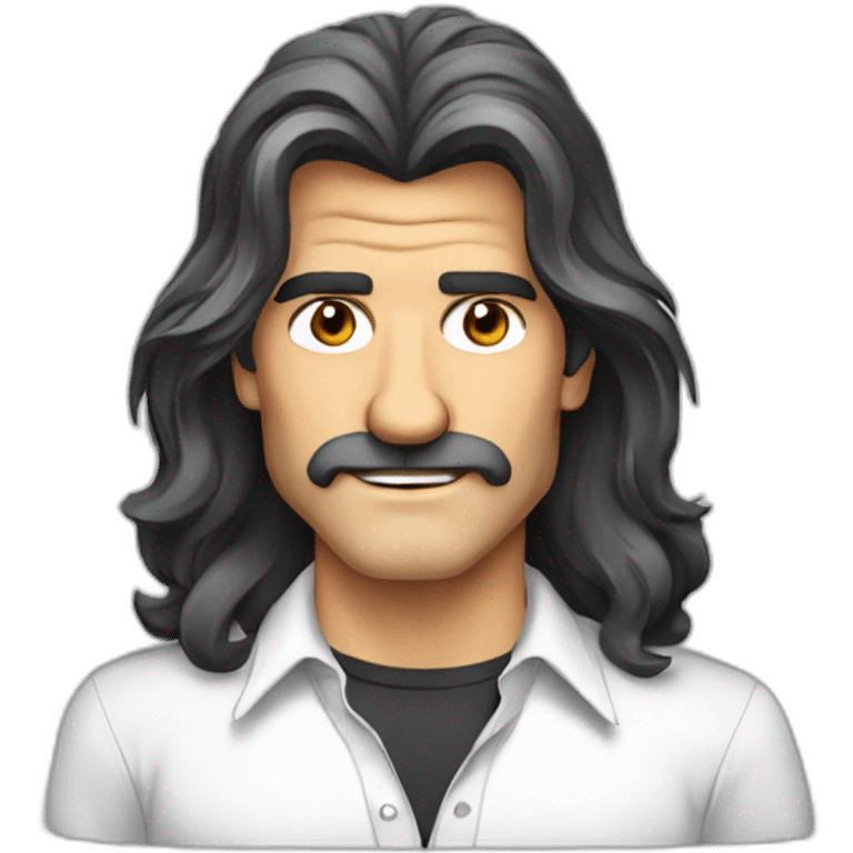 long hair antonio banderas cartoon wearing shirt emoji