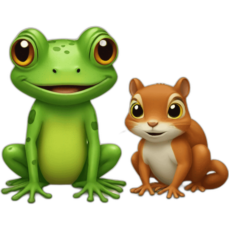 Frog and squirrel emoji