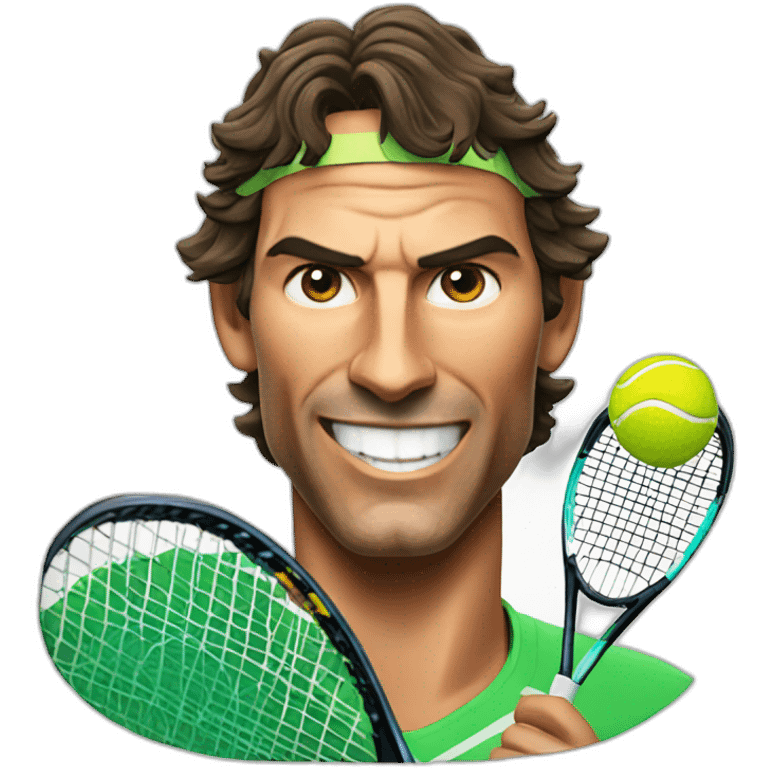 Rafa nadal and with a tennis racket emoji