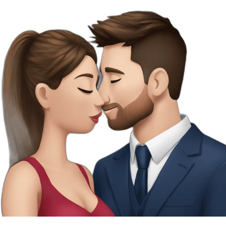 leo messi kissing his wife antonela emoji