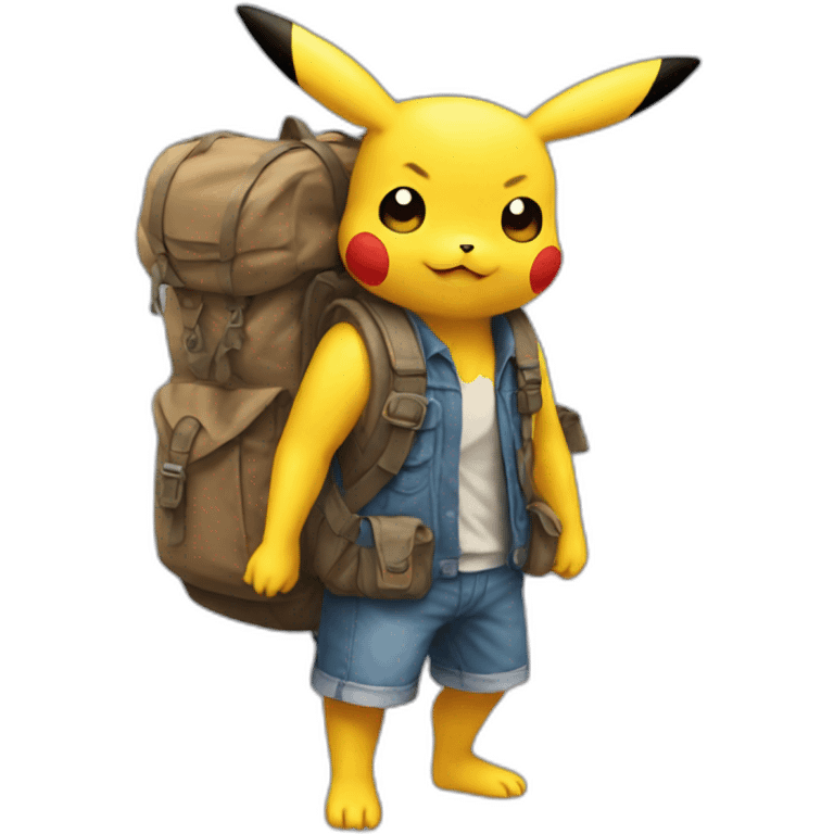 pikachu with rugbag emoji