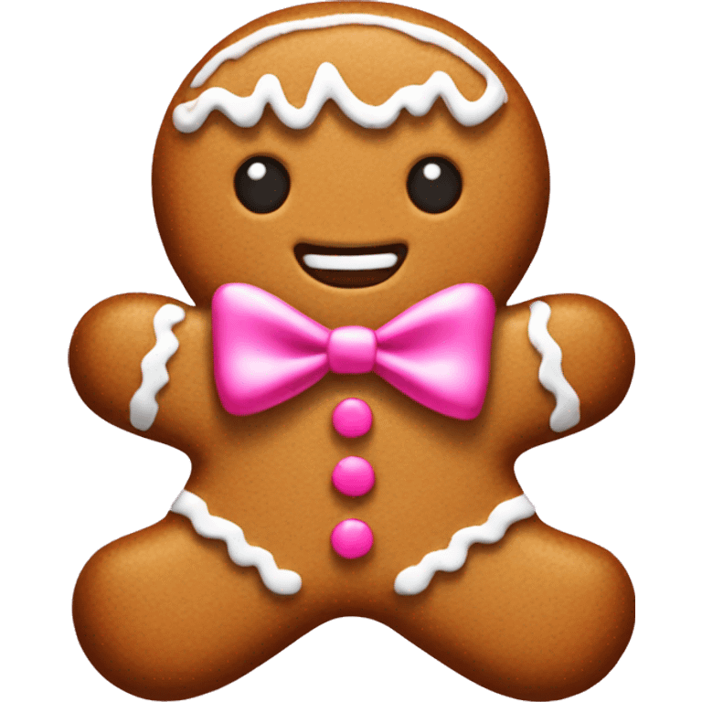 Gingerbread with pink bow emoji