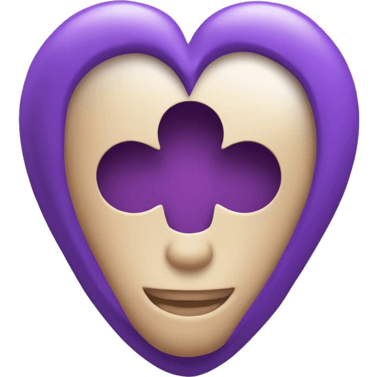 a purple heart inside a head to represent mental well being emoji