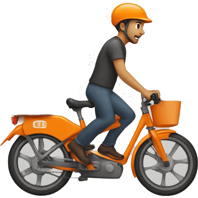 Courier on an orange bike emoji