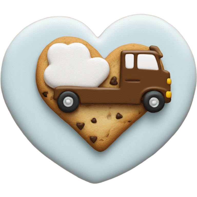 cookie heart with semi truck emoji