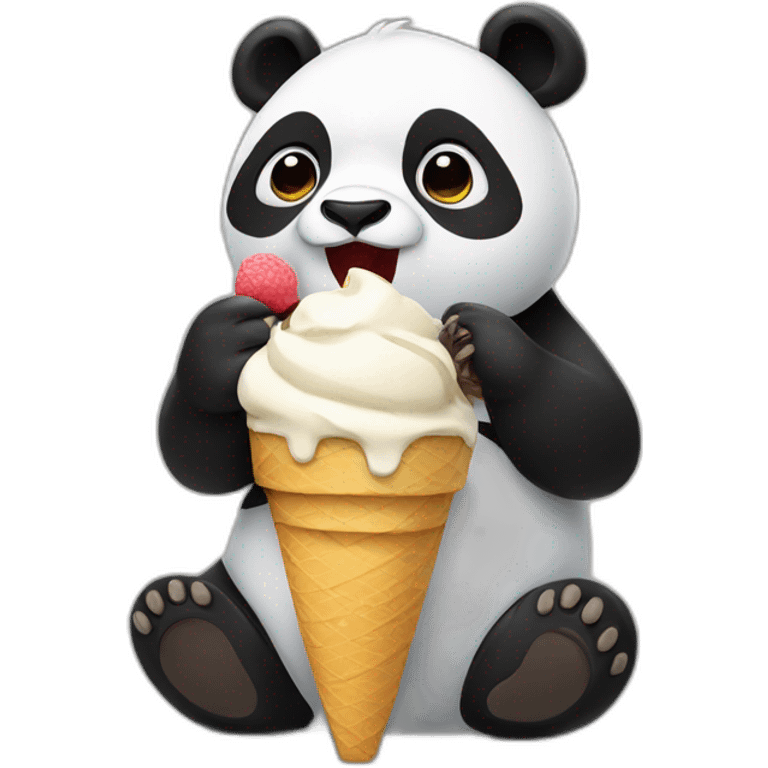 Panda eating ice cream emoji