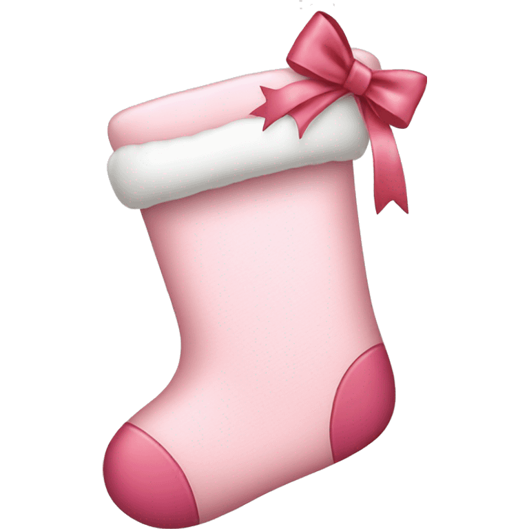  light pink Christmas stocking with bow emoji