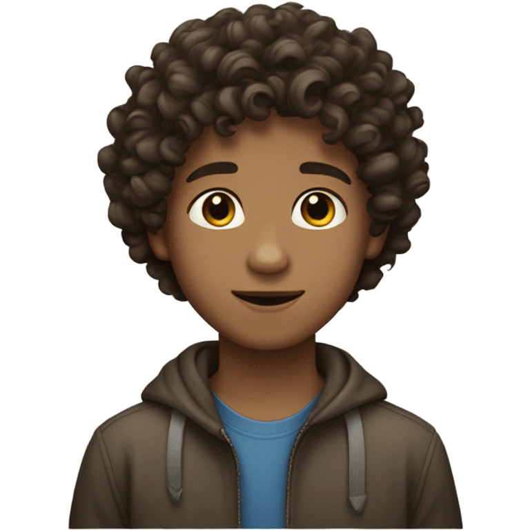 Curly brunette boy emoji