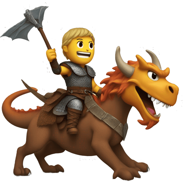 Viking riding a dragon emoji