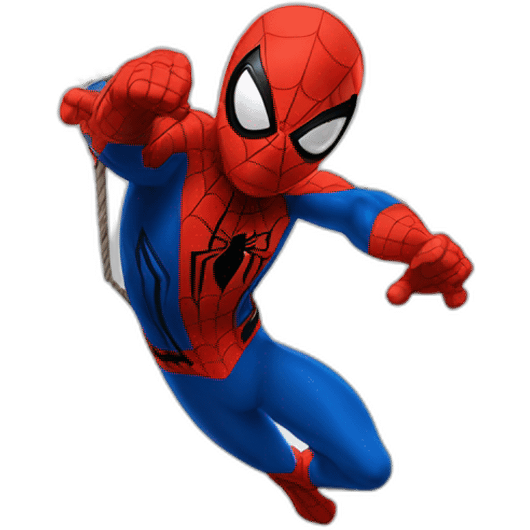 Spider-man swing on web emoji