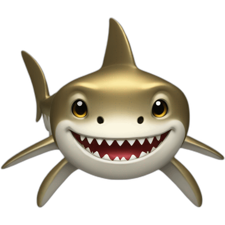 gold shark-grinning emoji