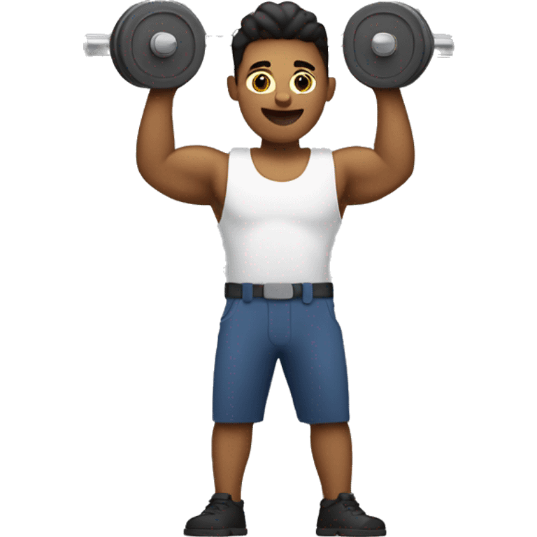 Movie theatre worker lifting weights emoji