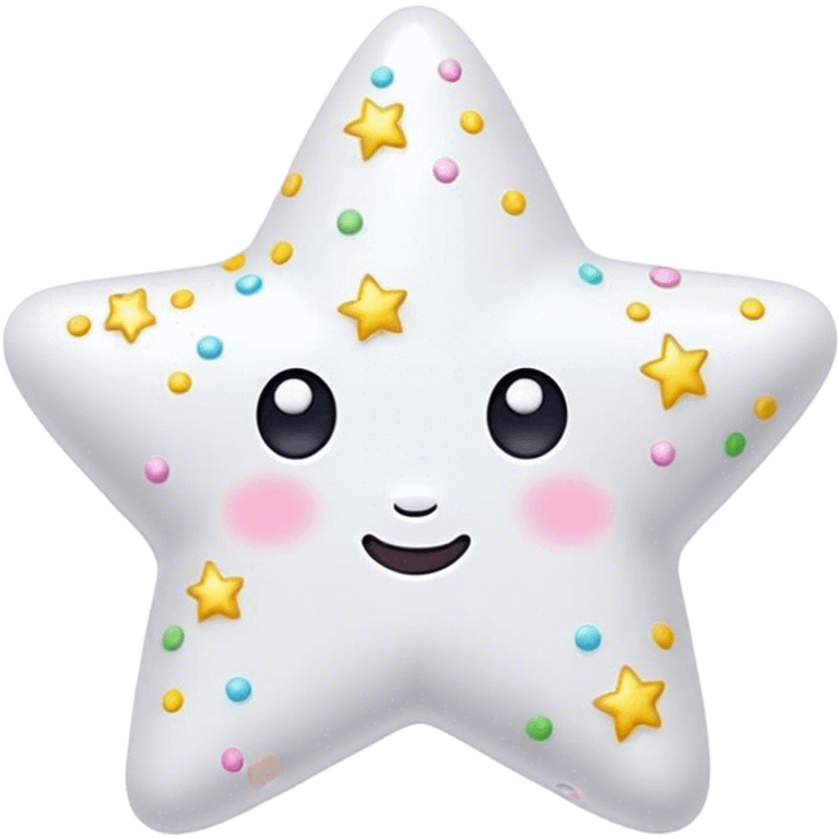 little pure white and cute star with shining sprinkles emoji