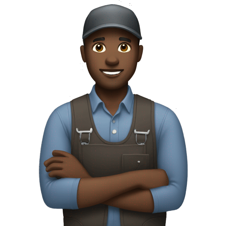 Black man working on a field emoji