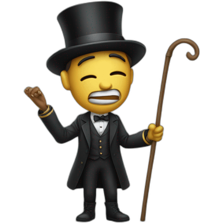 Trey with top hat and cane crying emoji