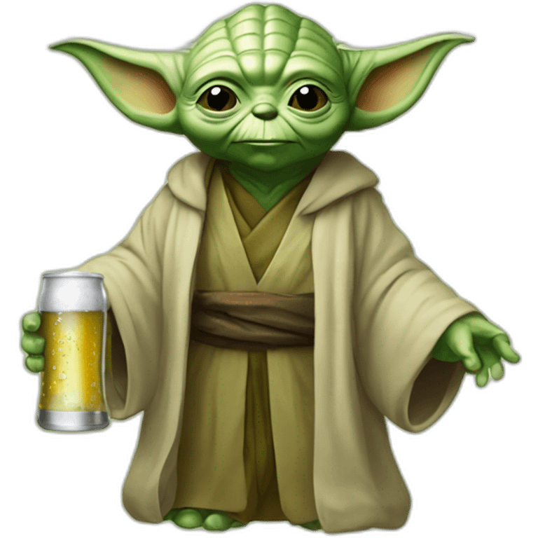 Yoda buvant une bière emoji